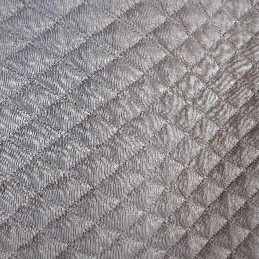 Women's Beige Quilted Top with Ruffle, Size Large - Picture 3 of 5